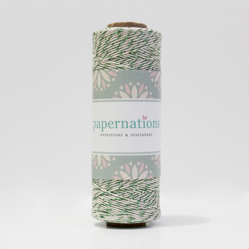 Bakers Twine - White Green